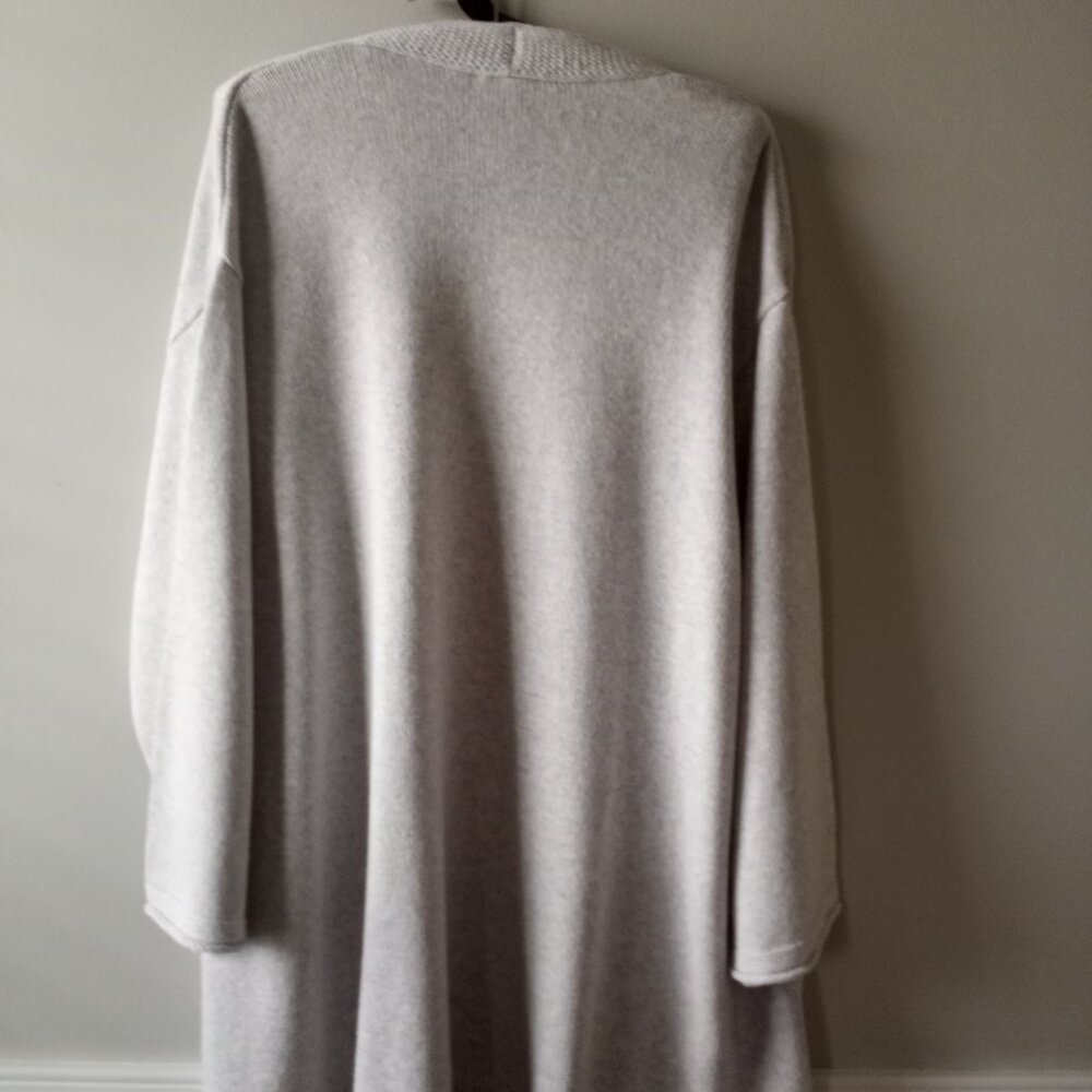 'purejill' by J. Jill Mist Grey Open Long Cardigan Size L NWOT - Picture 9 of 13